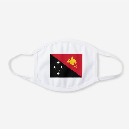 Patriotic Papua New Guinea Flag White Cotton Face Mask