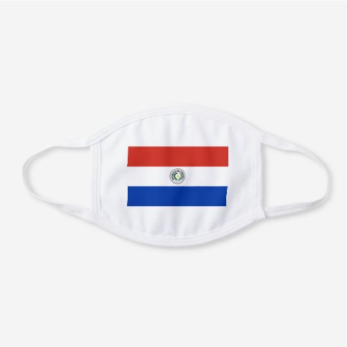Patriotic Paraguay Flag White Cotton Face Mask