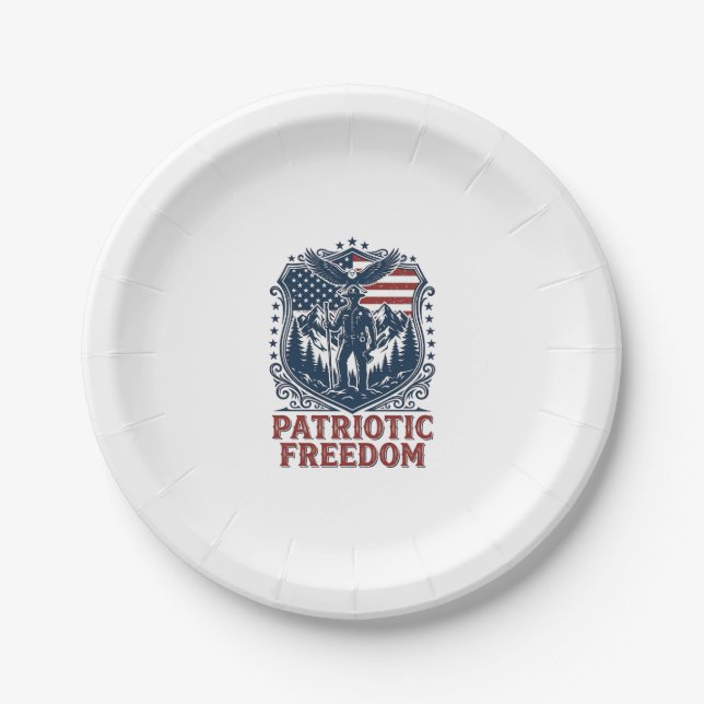Patriotic Park Ranger Vector Graphic Tee_1 Paper Plates (Front)