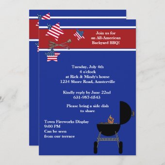 Patriotic Party BBQ Invitation | Zazzle