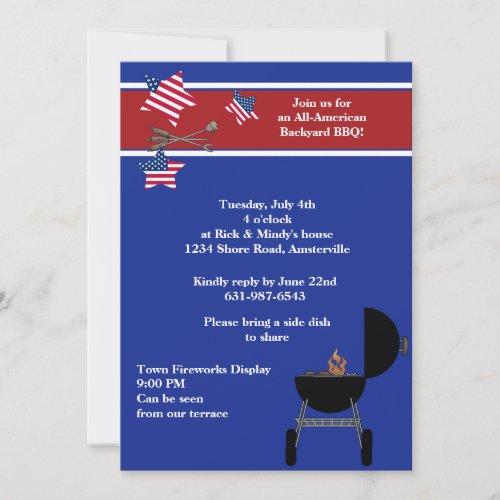 Patriotic Party BBQ Invitation