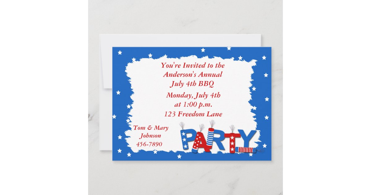 Patriotic Party Invitation | Zazzle