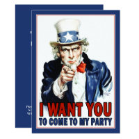 Patriotic Party Invitation: Vintage Uncle Sam Invitation