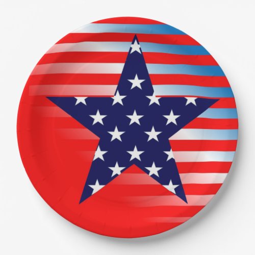 Patriotic Party July 4th Party Paper Plates