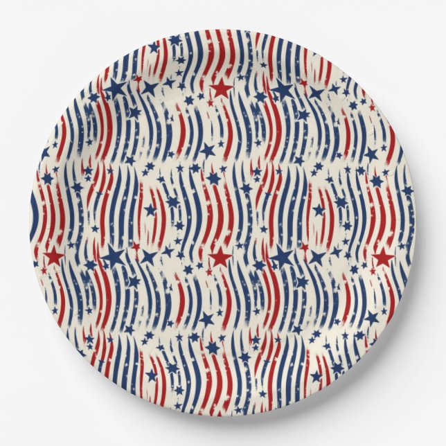 Patriotic Party Vibes Paper Plates (Front)