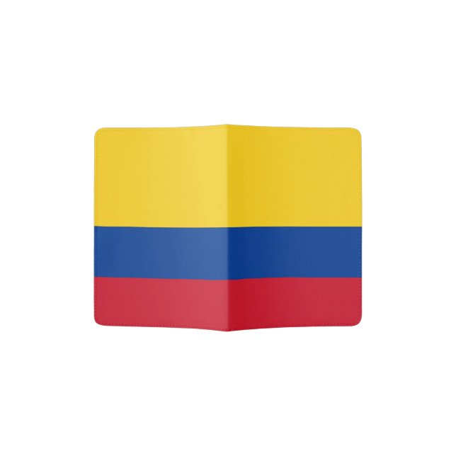 Patriotic Passport Holder with flag of Colombia (Opened)