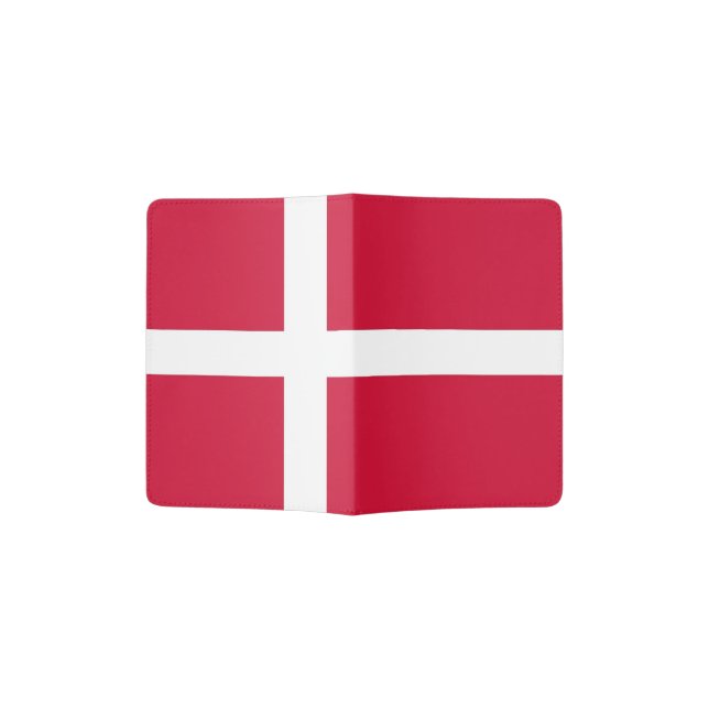 Patriotic Passport Holder with flag of Denmark (Opened)