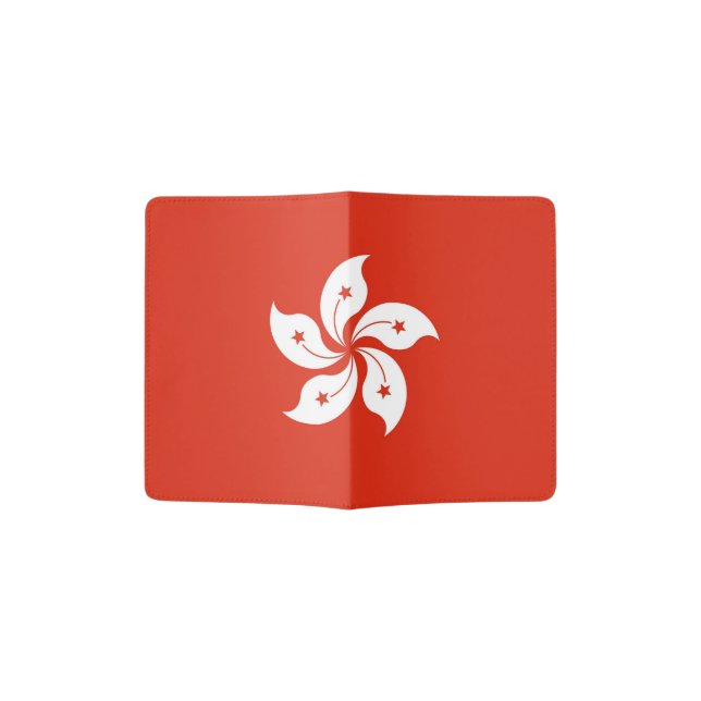 Patriotic Passport Holder with flag of Hong Kong (Opened)