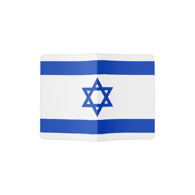 Patriotic Passport Holder with flag of Israel (Opened)