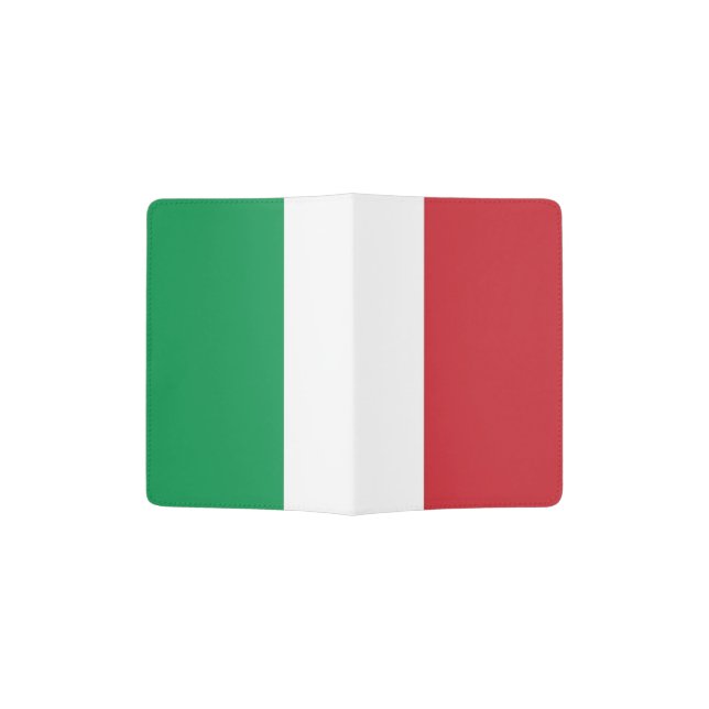 Patriotic Passport Holder with flag of Italy (Opened)