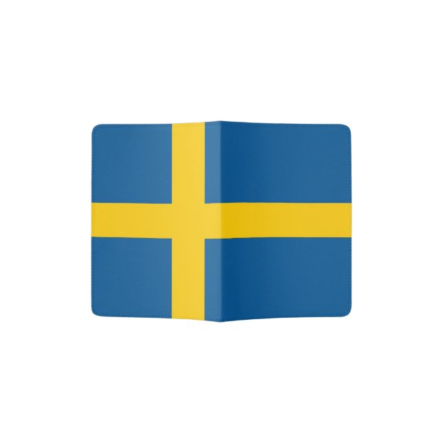 Patriotic Passport Holder with flag of Sweden (Opened)