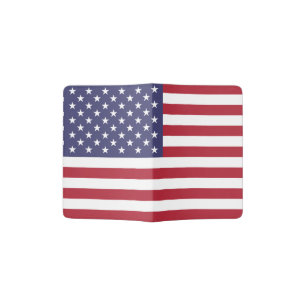 Patriotic Passport Holder with flag of USA