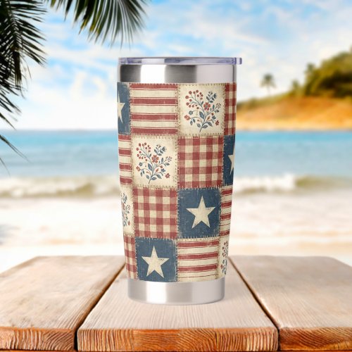 Patriotic Patchwork Americana Insulated Tumbler
