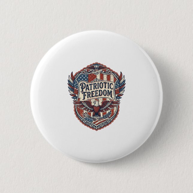 Patriotic Patchwork Artist Button (Front)