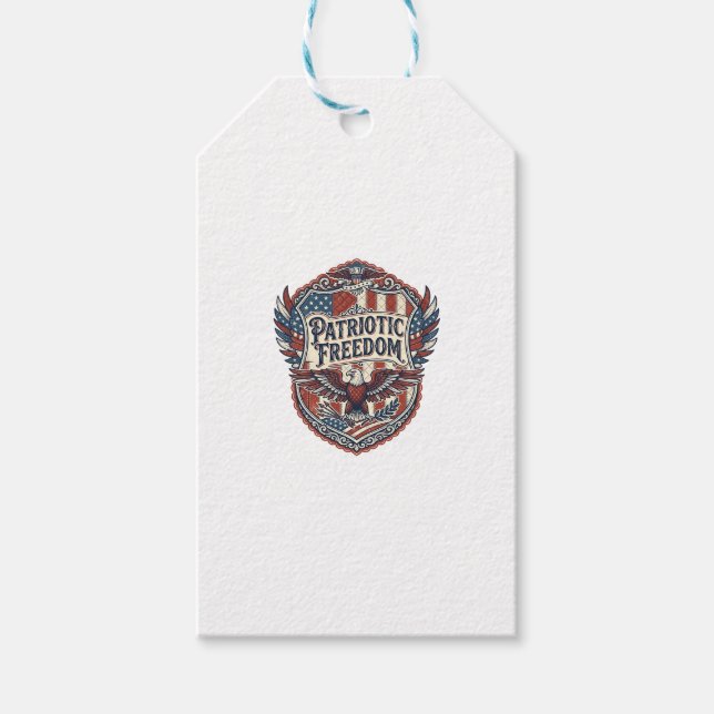 Patriotic Patchwork Artist Gift Tags (Front)