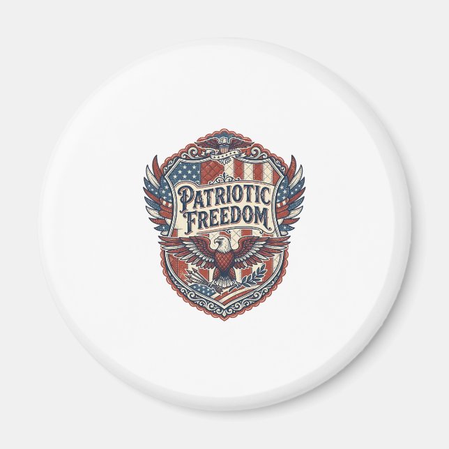 Patriotic Patchwork Artist Magnet (Front)