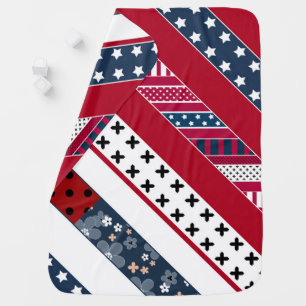 Patriotic, patchwork baby blanket