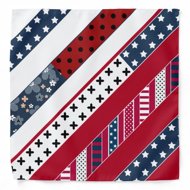 Patriotic, patchwork bandana (Front)