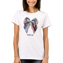 Patriotic Patchwork Bow Grandmillennial Jul 4th