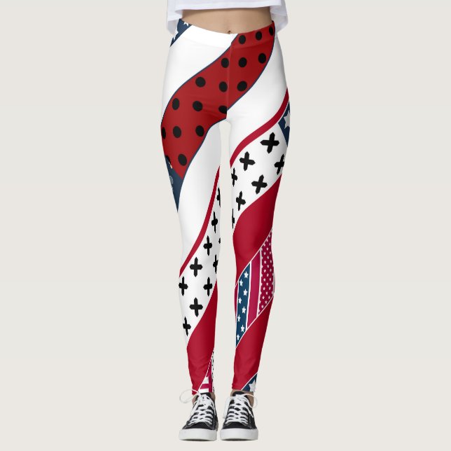Patriotic , patchwork leggings (Front)