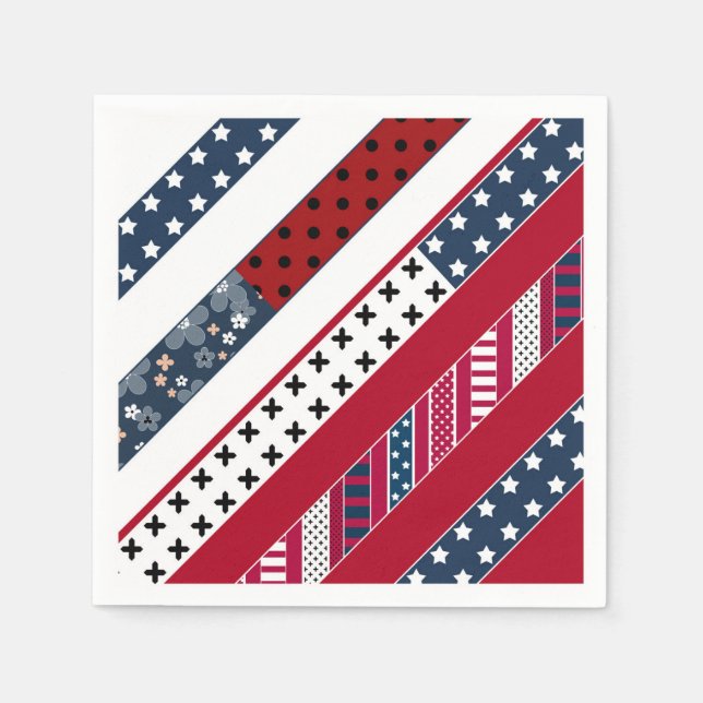 Patriotic, patchwork napkins (Front)