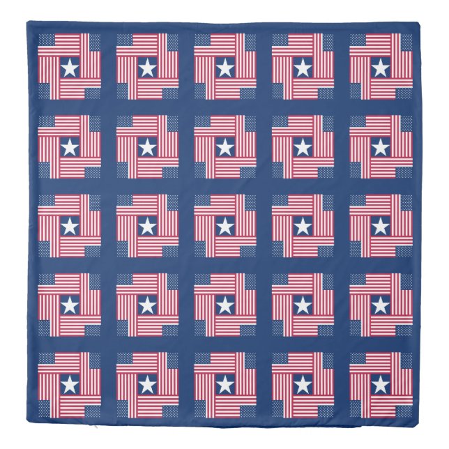 Patriotic Pattern American Flag Duvet Cover (Back)