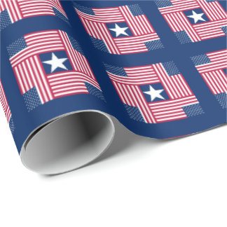 Patriotic Pattern American Flag Wrapping Paper