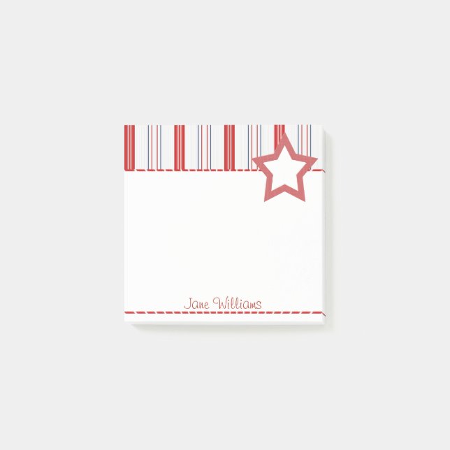Patriotic Pattern of Red White and Blue Stripes Post-it Notes (Front)
