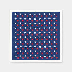 Patriotic Pattern Stars on Blue Napkins