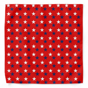 Patriotic Pattern Stars on Red Bandana