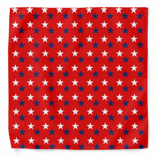 Patriotic Pattern Stars on Red Bandana