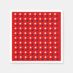 Patriotic Pattern Stars on Red Napkins