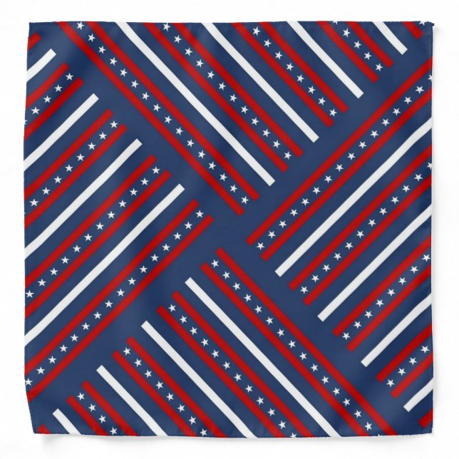 Patriotic Pattern Stripes Bandana (Front)