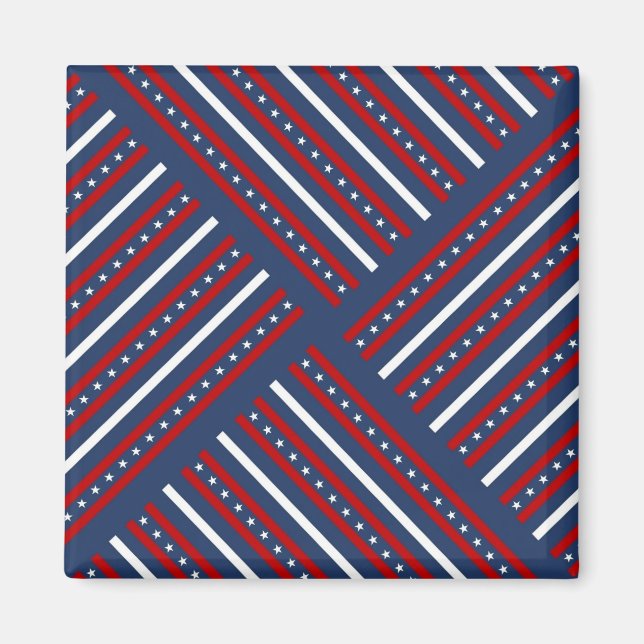 Patriotic Pattern Stripes Magnet (Front)