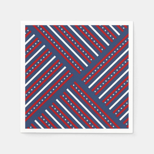 Patriotic Pattern Stripes Napkins (Front)