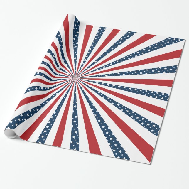 Patriotic pattern wrapping paper (Unrolled)