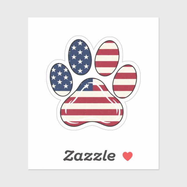 Patriotic Paw Print – 4th of July Sticker (Sheet)