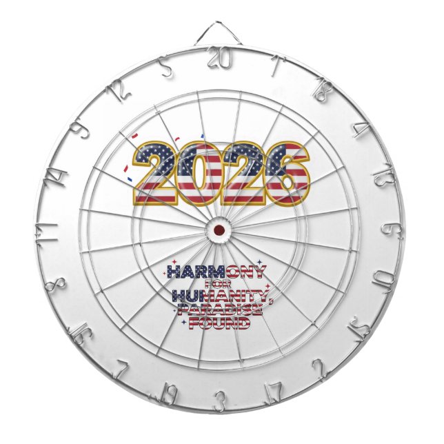 Patriotic Peace Decal Dart Board (Front)