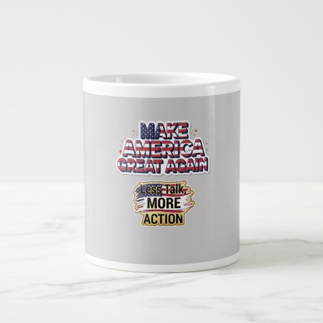 Patriotic Peace Decal Giant Coffee Mug (Front)