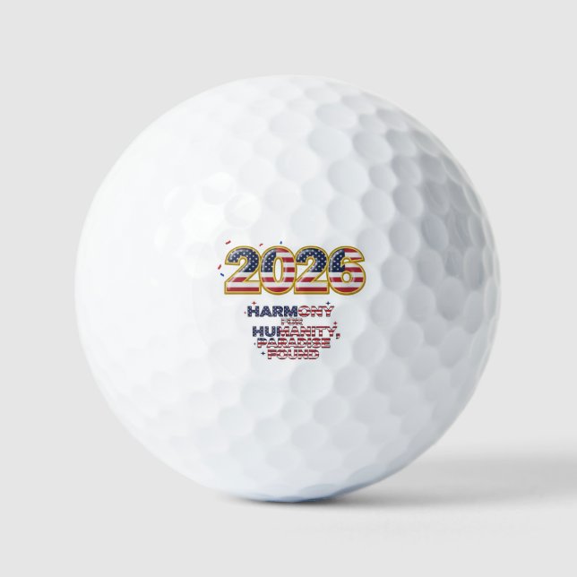 Patriotic Peace Decal Golf Balls (Front)