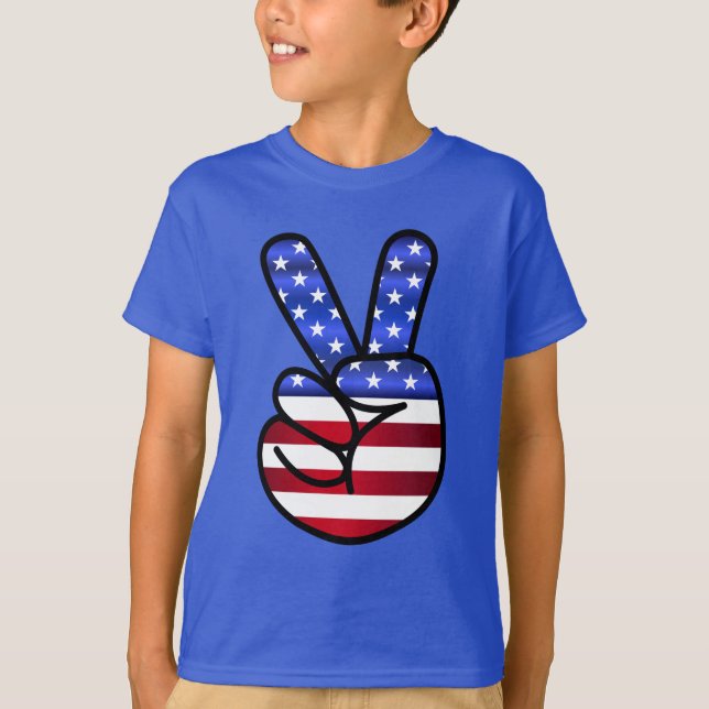 Patriotic peace fingers T-Shirt (Front)