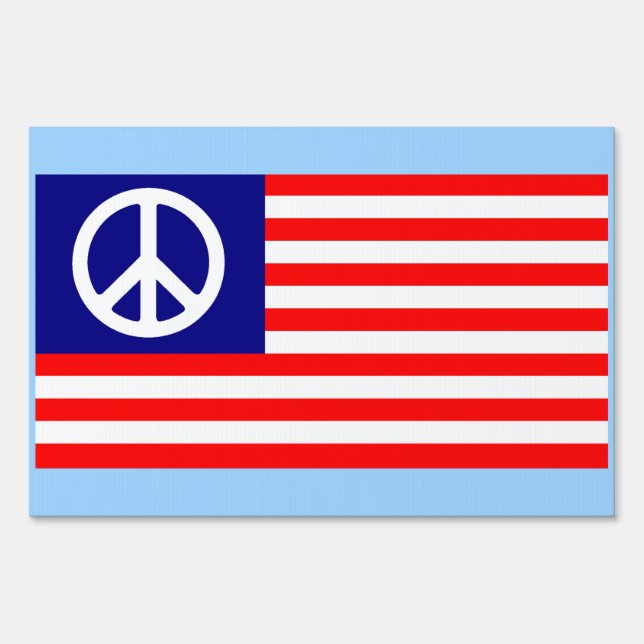 Patriotic Peace Flag Yard Sign (Front)