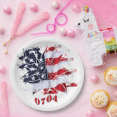 Patriotic Peace Flower 4th of July BBQ  Paper Plates (Party)