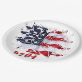 Patriotic Peace Flower 4th of July BBQ  Paper Plates (Angled)