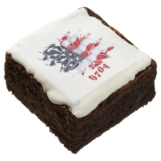 Patriotic Peace Flower 4th of July Party Cake Pops Brownie (Angled)