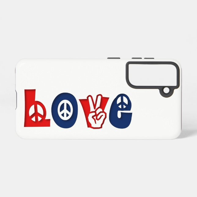 Patriotic Peace LOVE Samsung Galaxy Case (Back Horizontal)