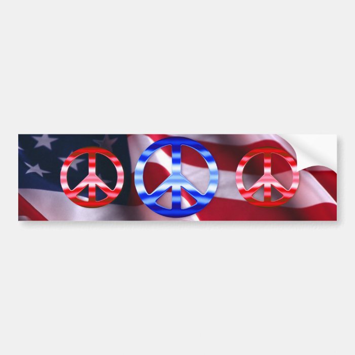 Patriotic Peace Signs Bumper Sticker