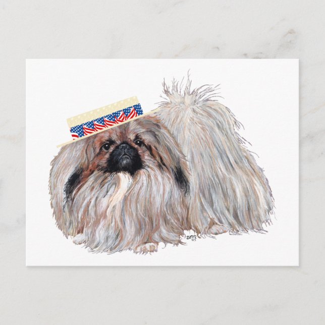 Patriotic Pekingese Card (Front)