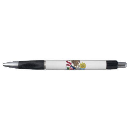 Patriotic Pen with flag of Illinois State USA