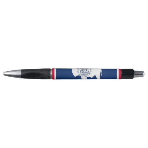 Patriotic Pen with flag of Wyoming State USA